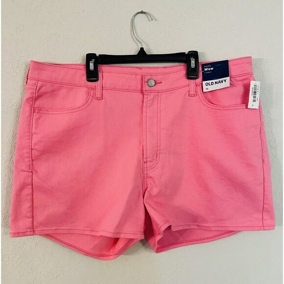OLD NAVY High-Waisted WOW Jean Shorts in Pink 3" Inseam SIZE 18 - Picture 1 of 5